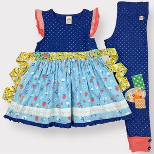 Sz 8 Wildflowers Thumbelina Ballet Top and sz 8 WF Cabbage Patchy Leggings